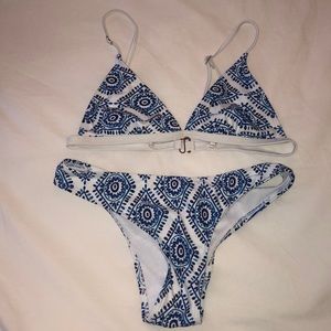 Cute blue pattern bikini
